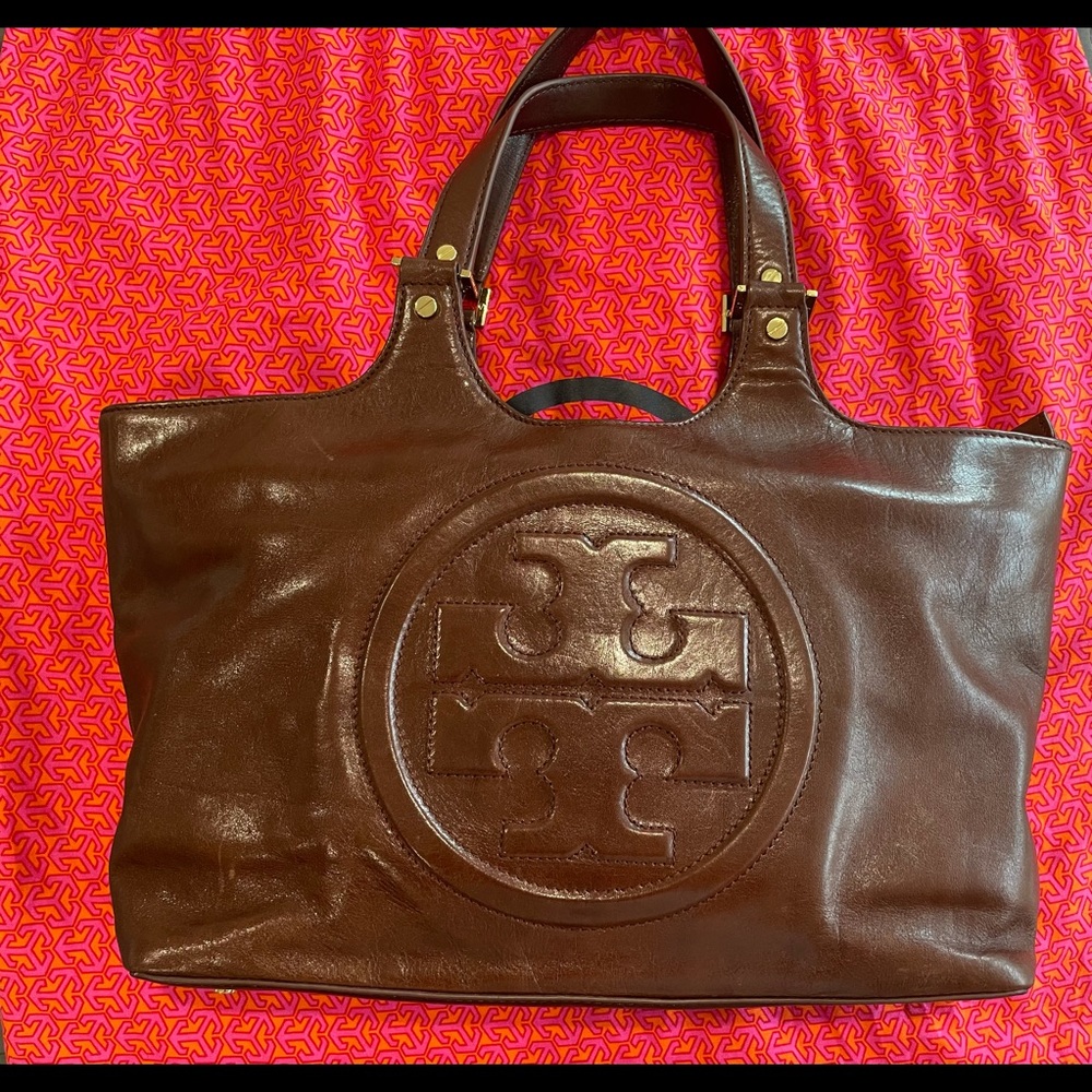 Tory Burch, burgundy, medium size tote